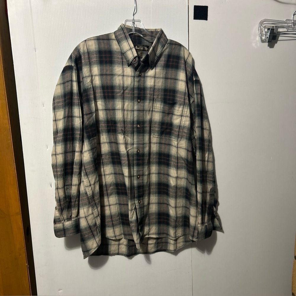 Knights of The Round Table Mens Flannel Shirt Plaid Large Cotton Blend VTG